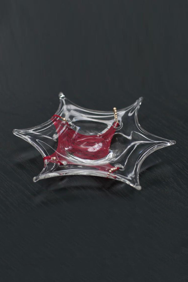 Rui Zhou Installation Vessel Collection RUI-RAW22DC02-TMSH Transparent Deep Red Fabric PR2